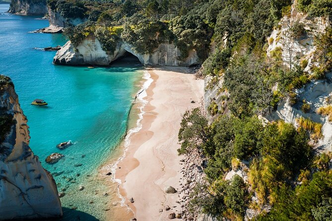 2 Hour Cathedral Cove and Volcanic Coast Cruise with Shade Canopy - Hahei Beach pass-by: islands in the frame