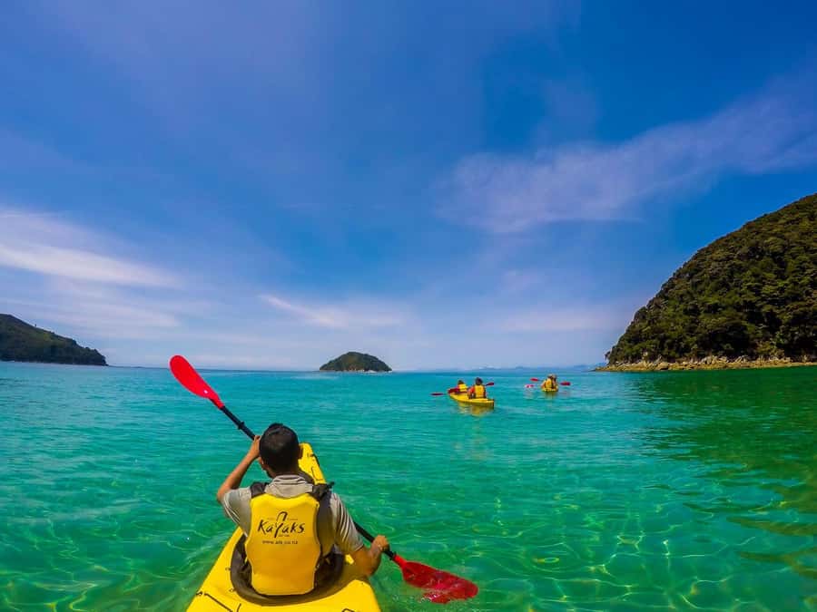 Abel Tasman Kayaks: 1 Day Freedom Kayak Rental - Paddling Toward Adele Island and Fisherman Island