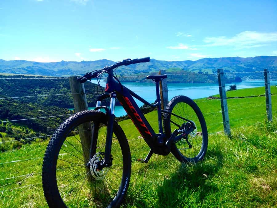 Akaroa Explorer: Guided Electric Mountain Bike Tour - Getting Rolling from Main Street on a Scott e-Mountain Bike