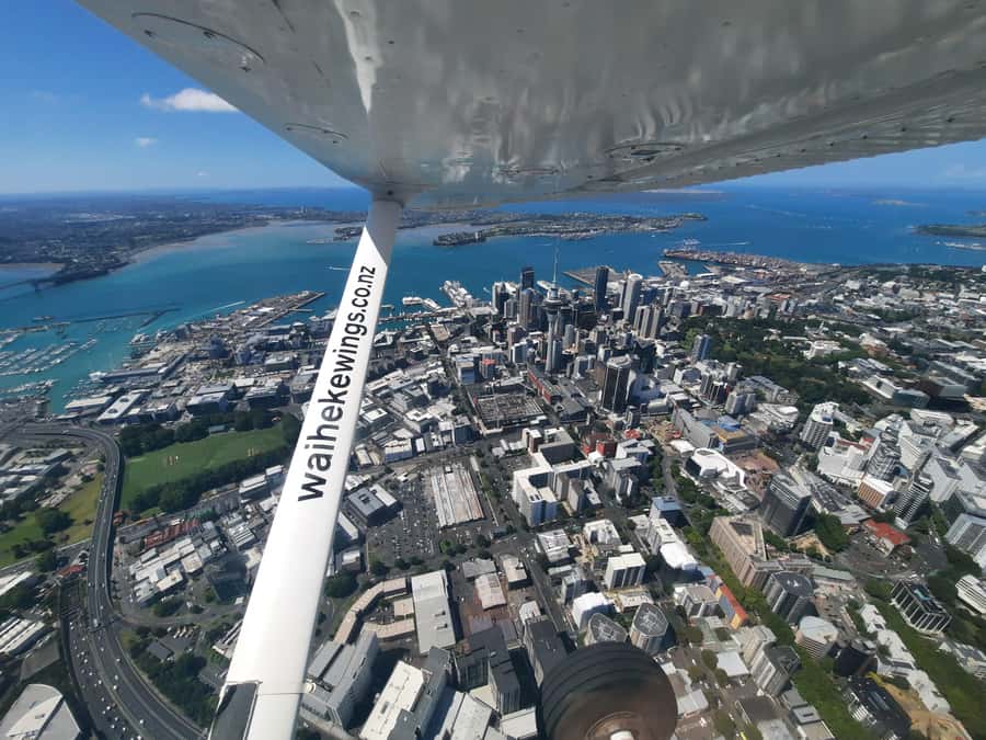 Auckland: Auckland City & Hauraki Gulf Scenic Flight - Following the Hauraki Gulf Islands Toward Auckland