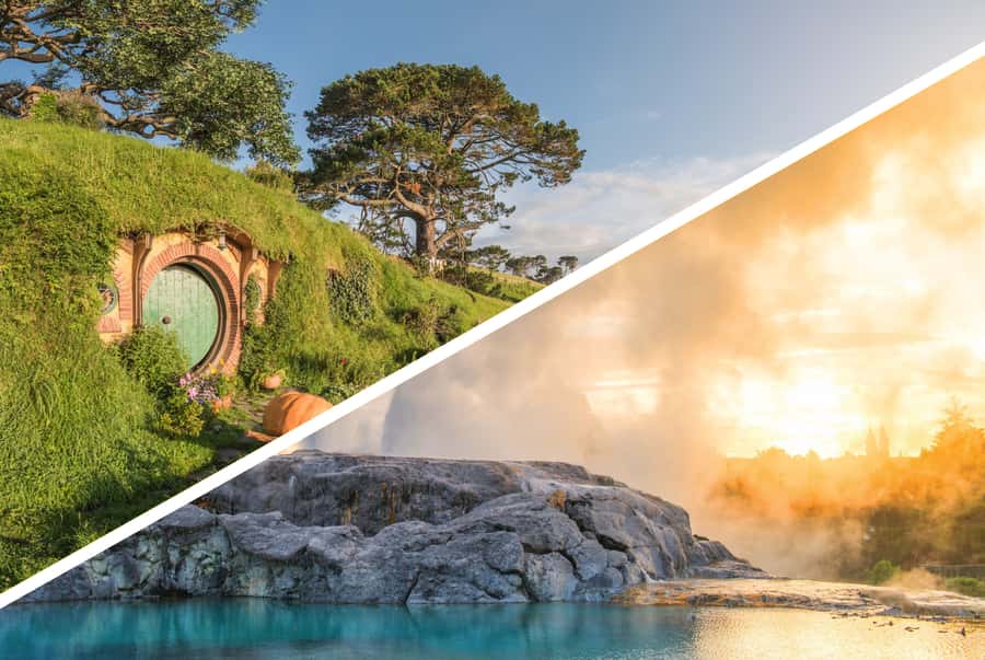 Auckland: Hobbiton and Rotorua Day Tour including Te Puia - Key highlights at a glance