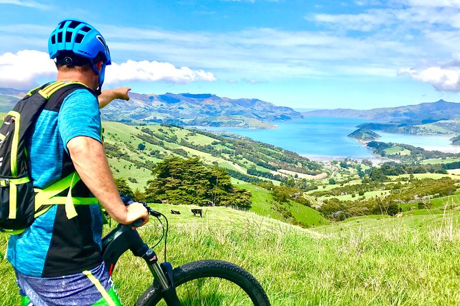 Electric Mountain Bike & Sea Kayak Tour in Akaroa - One day, two perspectives: crater views then marine reserve waterline