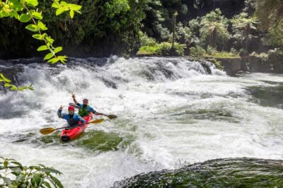 Epic Tandem Kayak Tour down the Kaituna River Waterfalls