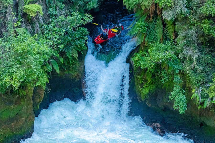 Epic Tandem Kayak Tour down the Kaituna River Waterfalls - 14 rapids and three waterfalls: what to expect when it gets serious