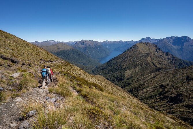 Fiordland Heli-hike from Te Anau - Landing at a mountain tarn, then heading for Luxmore Hut