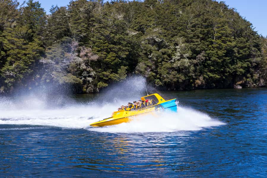 Fiordland: Jet Boat & Nature Walk Experience from Te Anau - The jet boat ride on the Waiau River: trout, spins, and Anduin River LOTR ties