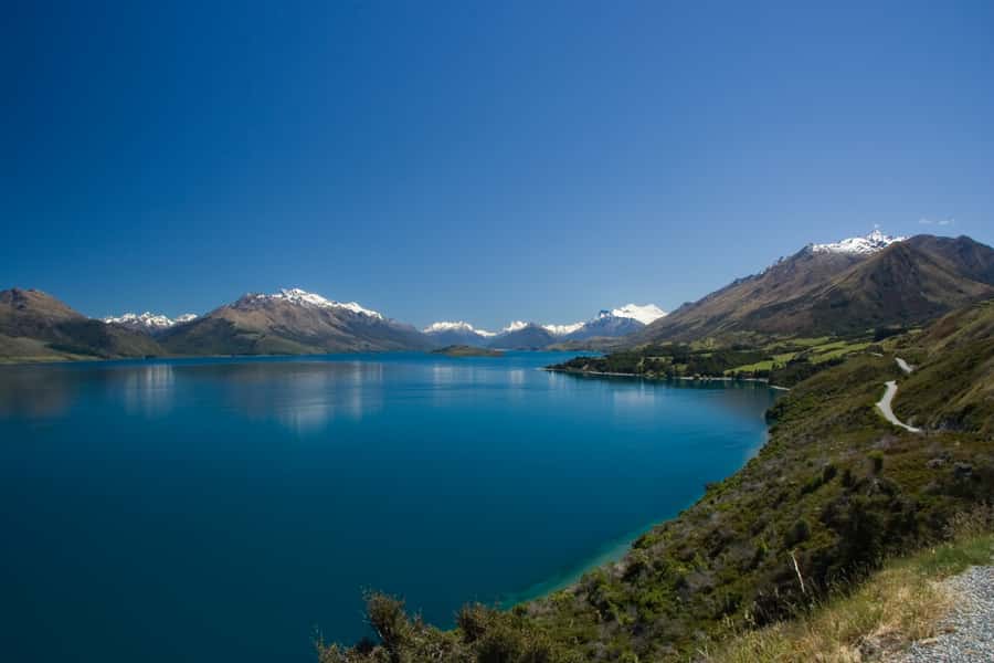 Lake Wakatipu and the mountains above Glenorchy