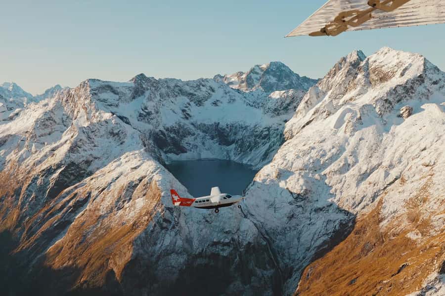 From Queenstown: Milford Sound Coach, Cruise, Scenic Flight - Glenorchy Air scenic flight: the payoff view with a guaranteed window seat