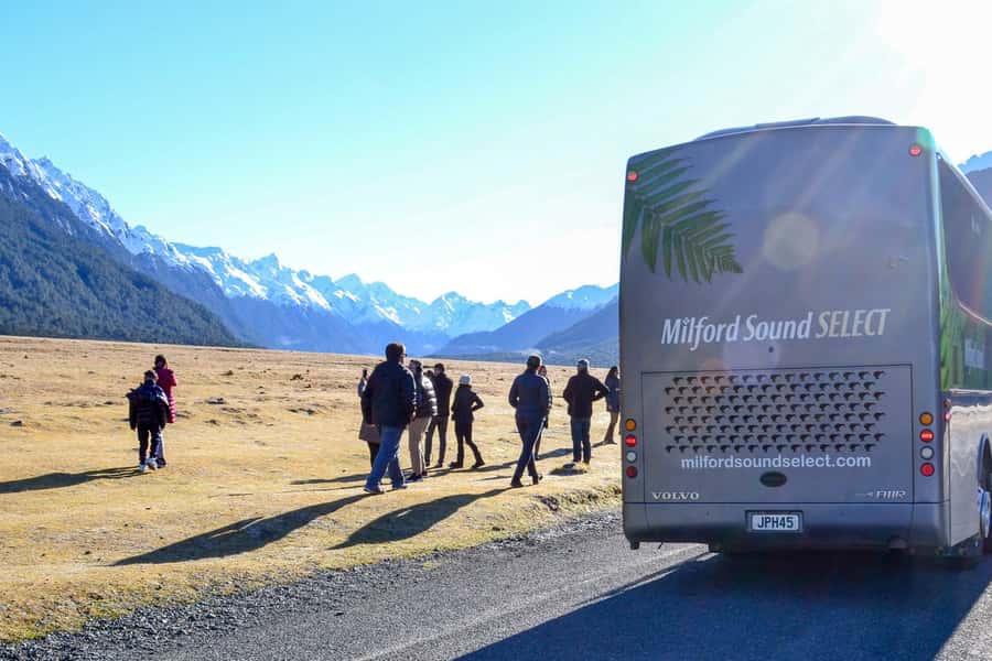From Queenstown: Milford Sound Premium Day Tour and Cruise - Te Anau coffee, toilet breaks, and Mirror Lakes for your first breath of fresh air