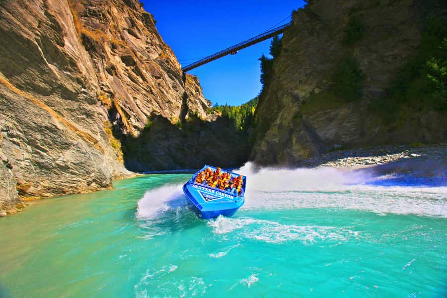From Queenstown: Skippers Canyon Jet Boat Ride - Boarding the jet boat: where the Shotover canyon gets loud and close