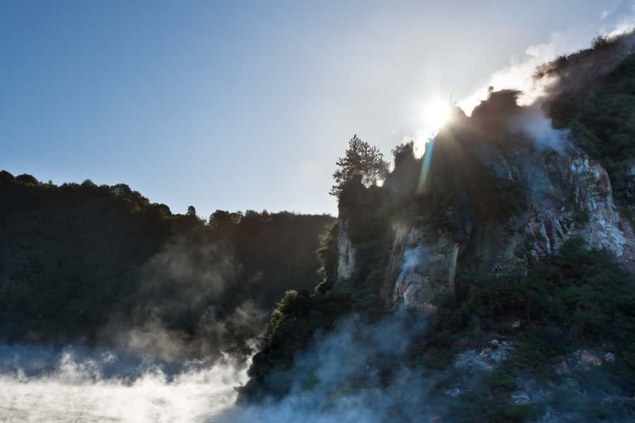 From Rotorua: Wai O Tapu & Waimangu Eco Thermal Morning Tour - Wai-O-Tapu Thermal Wonderland: Champagne Pool, Boiling Mud, and Lady Knox at 10:15
