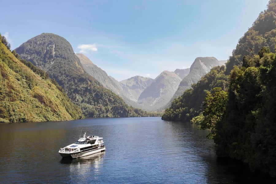 From Te Anau: Doubtful Sound Coach & Cruise - Lake Manapouri cruises, calm water that sets expectations