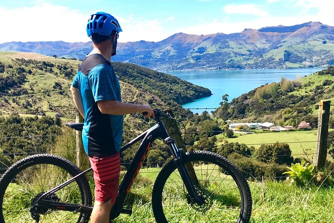 Guided Electric Mountain Bike Tour- Akaroa Explorer - Riding Akaroa with electric mountain bike help