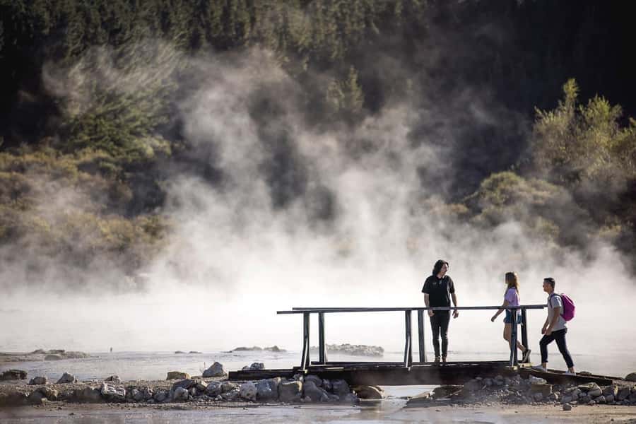 HELL'S GATE Mud Spa, Rotorua - Group Day Tour Ex Auckland - Rotorua highlights drive and the Waikato River stop