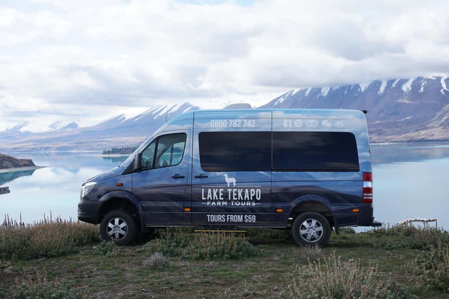 Lake Tekapo High Country Farm Tour (Carbon Positive) - Mt. John lookout and the farmer costume moment