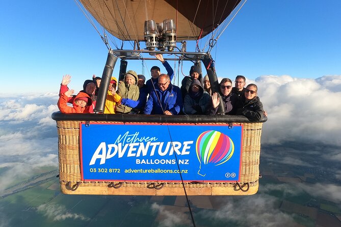 Methven-Mt Hutt Scenic Hot Air Balloon Flight - Landing back on earth, with a celebration drink