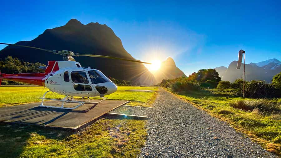 Milford Sound Extended Helicopter Flight & 3 Landings - Flying the full Milford Sound length, 16 km of cliff and waterfall drama