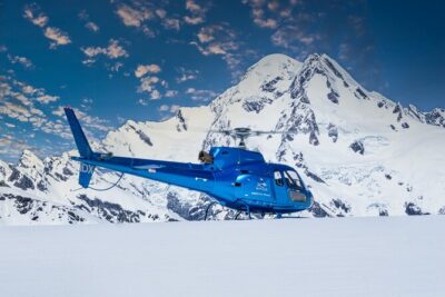 Mt Cook and Fox Glacier with snow landing (allow 30 mins – departs Fox Glacier)