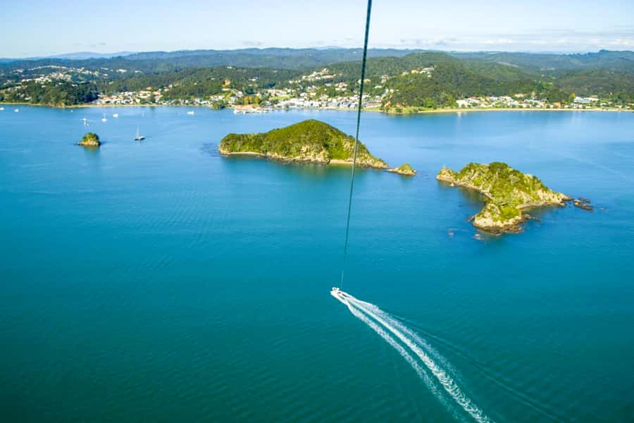 Paihia: Bay of Islands Parasailing Flight - The 10-12 Minute Flight: Free Fall, Upside Down, and a Possible Dip