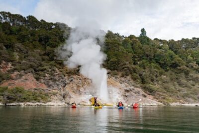 Private Waimangu Steaming Cliffs Kayak Tour