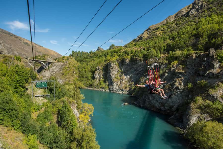 Queenstown: Kawarau Zipride! (3 Lines - Family Fun) - Free transport from central Queenstown, and where pickup happens