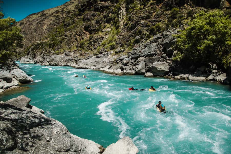 Queenstown: White Water Surfing Along the Kawarau River - Queenstown pickup at 5 Duke Street, and how the Roaring Meg Power Station drop works