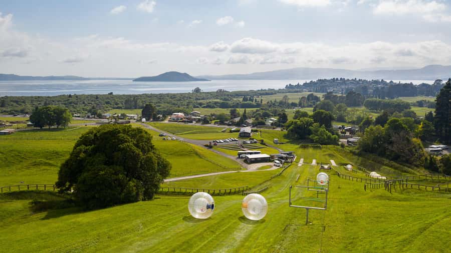 Rotorua: ZORB Inflatable Ball Rides - Water temperature reality check: cool in summer, warm in winter