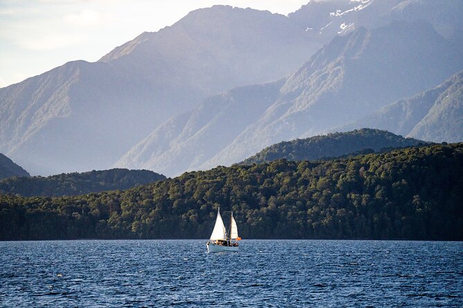 Scenic Cruise & Guided Walk on Historic Motor Yacht Lake Te Anau - Stop 2 on Lake Te Anau: cruising toward the South Fiord entrance