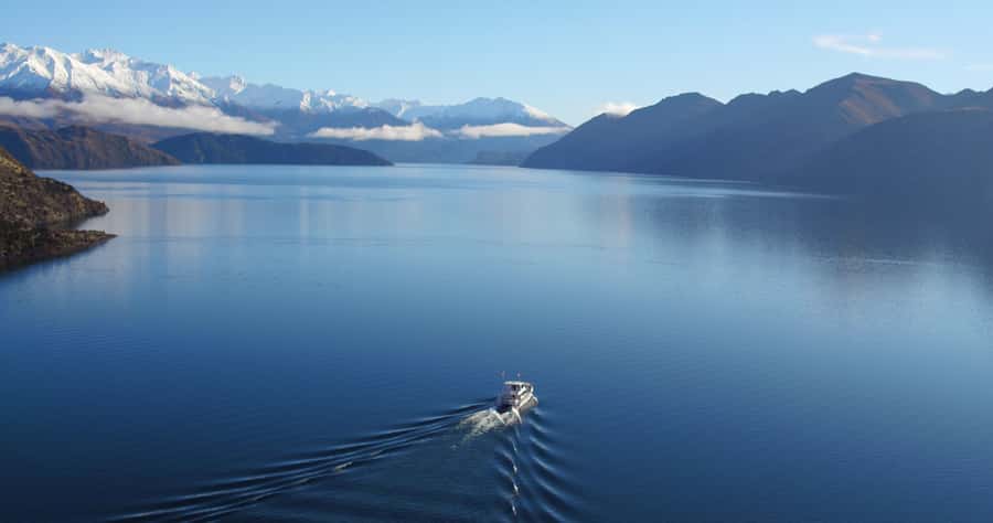 Stevensons Island 2-Hour Cruise and Nature Walk - Cruising Lake Wanaka toward Stevensons Peninsula and Stevensons Arm