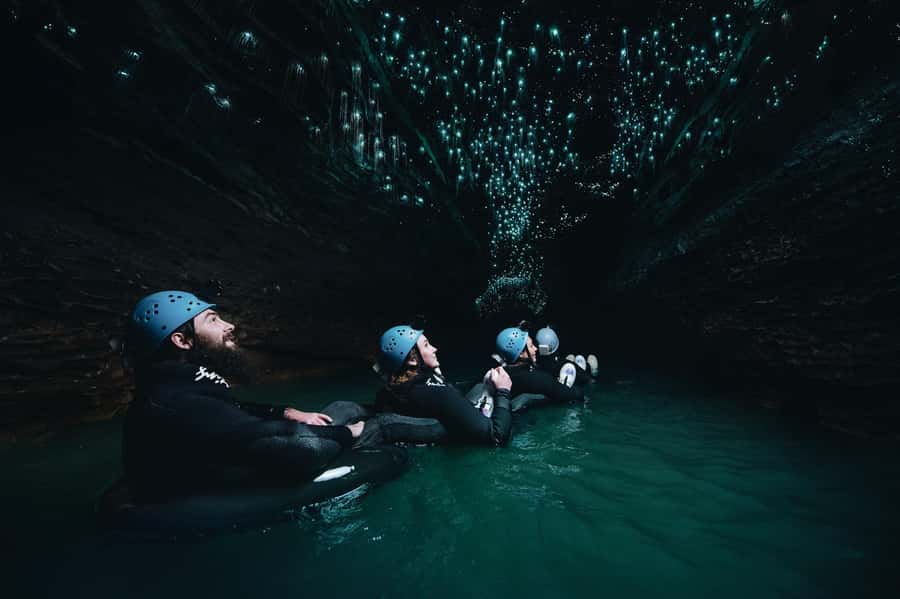 Waitomo Caves: Labyrinth Black Water Rafting Experience - Limestone galleries and stalactites: seeing Ruakuri Cave up close