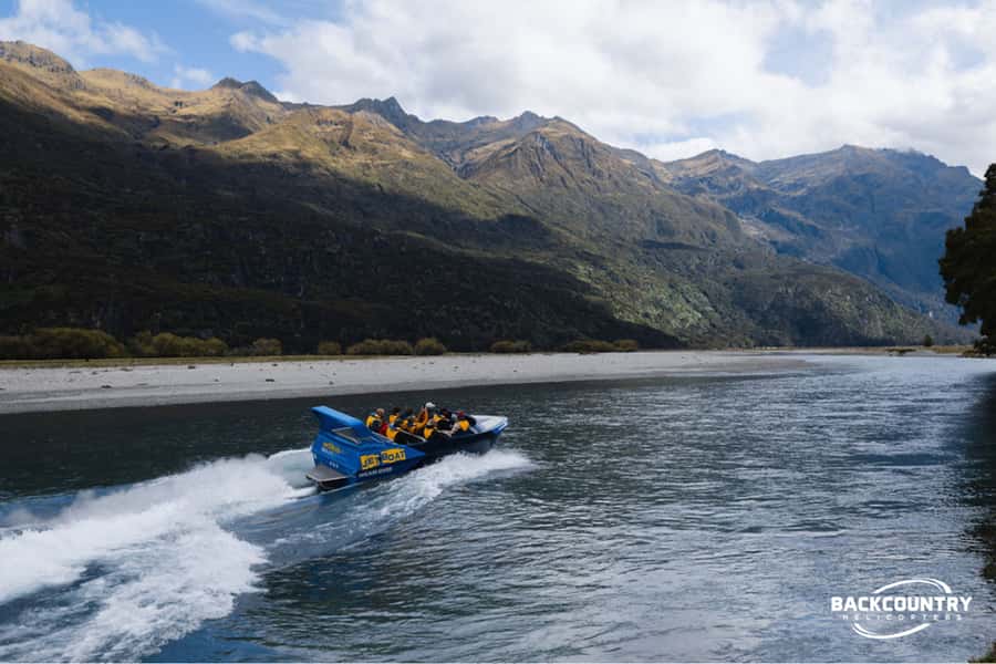 Wānaka: Heli Siberia Max - Helicopter Flight, Hike, Jet Boat - Helicopter over braided rivers and Mount Aspiring National Park